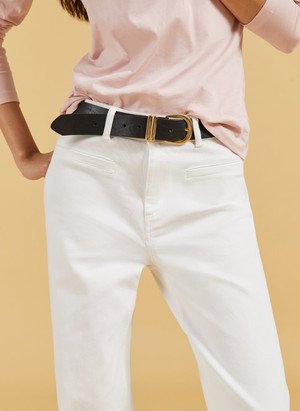 Organic Stretch Cotton Pocket Wide Leg Jeans from Baukjen