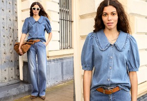 Dani Organic Denim Collar Blouse from Baukjen