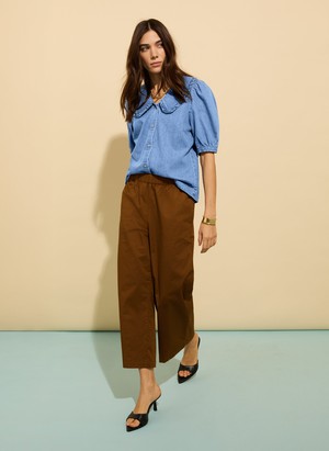 Shelby Organic Cotton Wide Leg Trousers from Baukjen