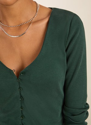 Audrey Button Through V-Neck Top from Baukjen