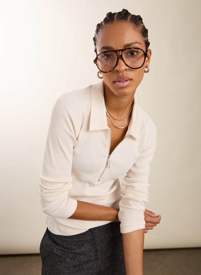 Organic Cotton Zip Collar Top from Baukjen