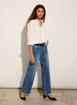Organic Stretch Cotton Wide Leg Slouch Jeans from Baukjen
