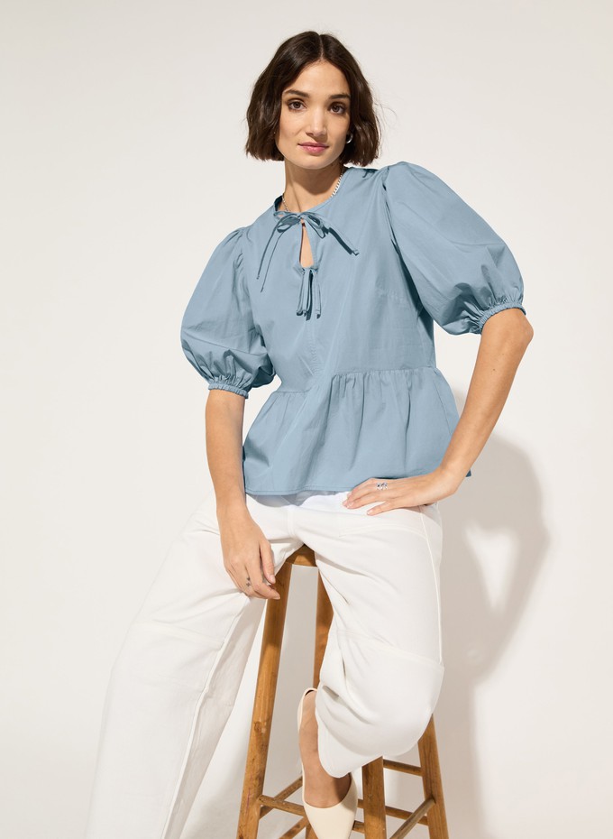 Azura Organic Cotton Tie Detail Blouse from Baukjen