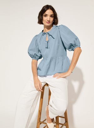 Azura Organic Cotton Tie Detail Blouse from Baukjen