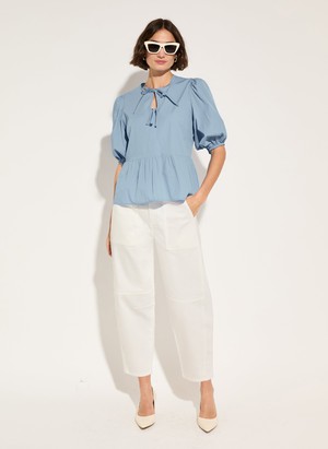 Azura Organic Cotton Tie Detail Blouse from Baukjen