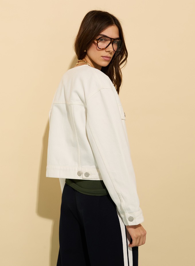 Nova Organic Cotton Collarless Denim Jacket from Baukjen