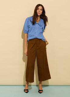 Shelby Organic Cotton Wide Leg Trousers via Baukjen