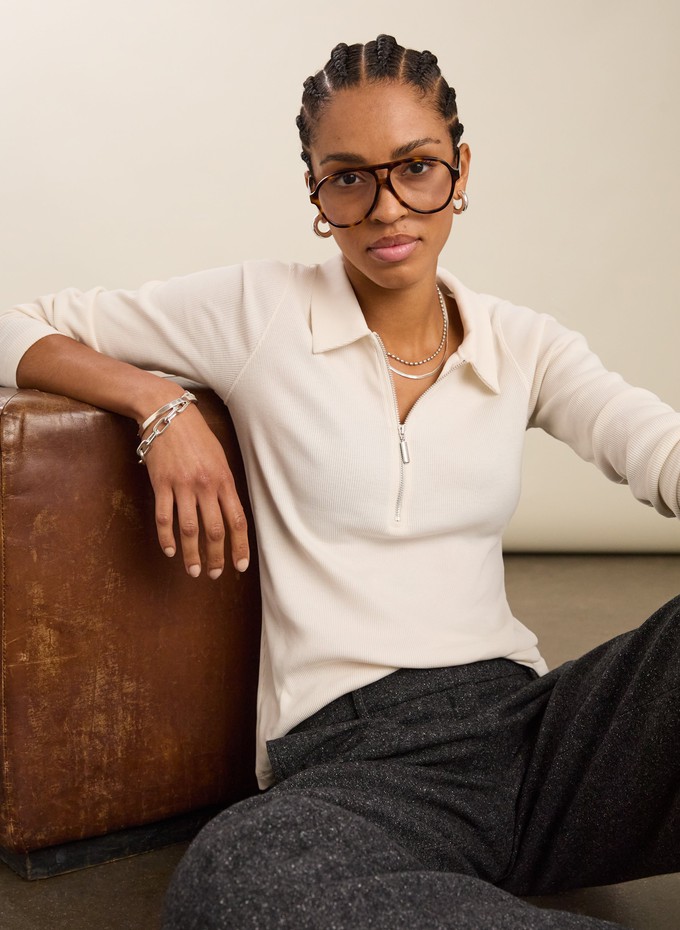 Organic Cotton Zip Collar Top from Baukjen