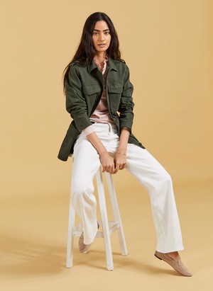 Organic Stretch Cotton Pocket Wide Leg Jeans from Baukjen