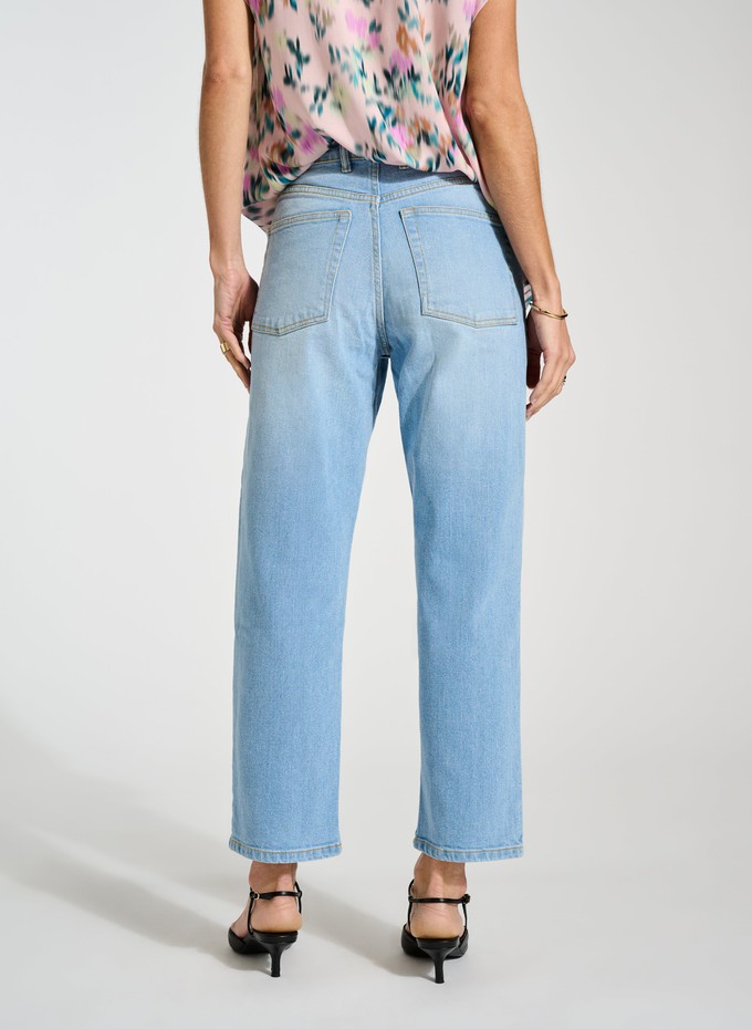 Organic Stretch Cotton Crop Straight Leg Jeans from Baukjen