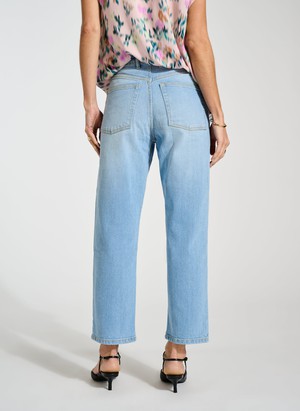 Organic Stretch Cotton Crop Straight Leg Jeans from Baukjen