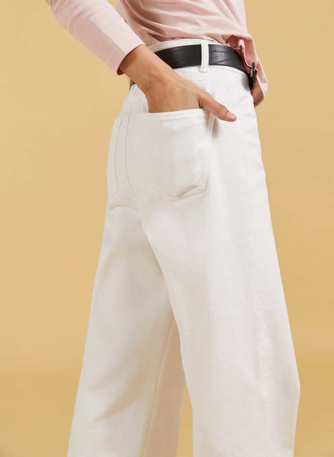 Organic Stretch Cotton Pocket Wide Leg Jeans from Baukjen