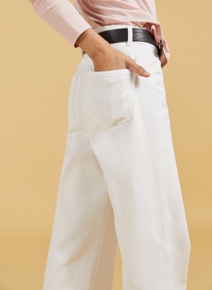 Organic Stretch Cotton Pocket Wide Leg Jeans from Baukjen