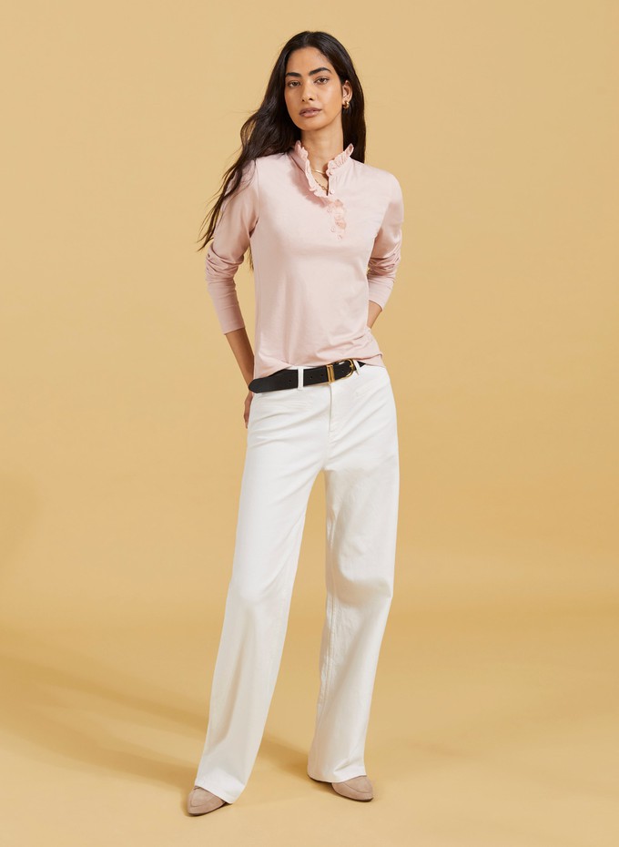 Organic Stretch Cotton Pocket Wide Leg Jeans from Baukjen