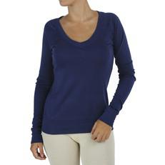 V-Neck Long Sleeve Top in Organic Pima via B.e Quality