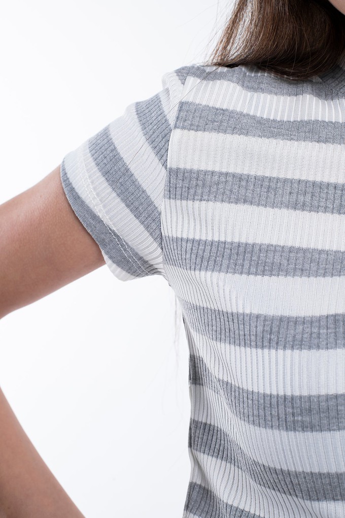 Ribbed Striped Crop T-Shirt from Bee & Alpaca