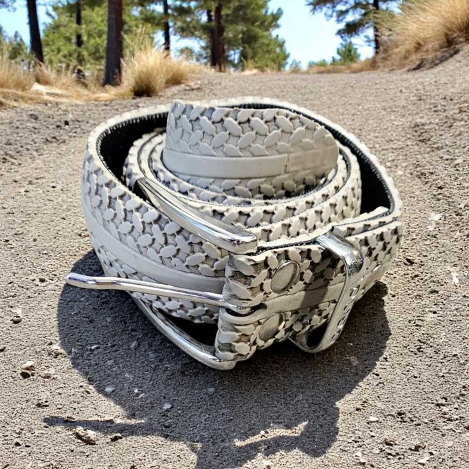Soigneur White – Upcycled Fietsband Riem | 3,5 cm from BENDL