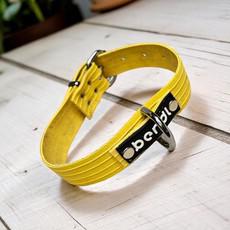  Toeter – Gele hondenhalsband van brandslang via BENDL
