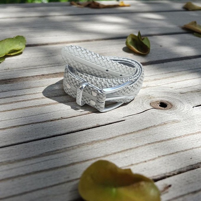 Soigneur White – Upcycled Fietsband Riem | 3,5 cm from BENDL