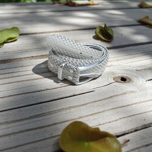 Soigneur White – Upcycled Fietsband Riem | 3,5 cm from BENDL