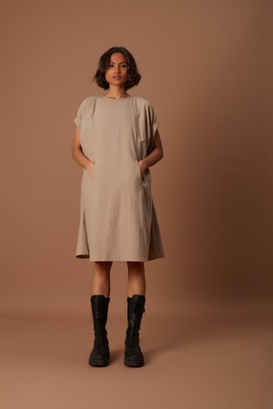 Clara Dress Beige from Bhoomi