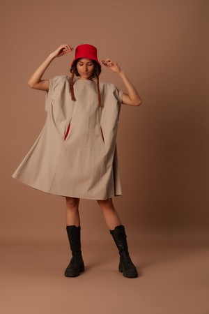 Clara Dress Beige from Bhoomi