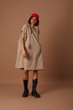 Clara Dress Beige from Bhoomi