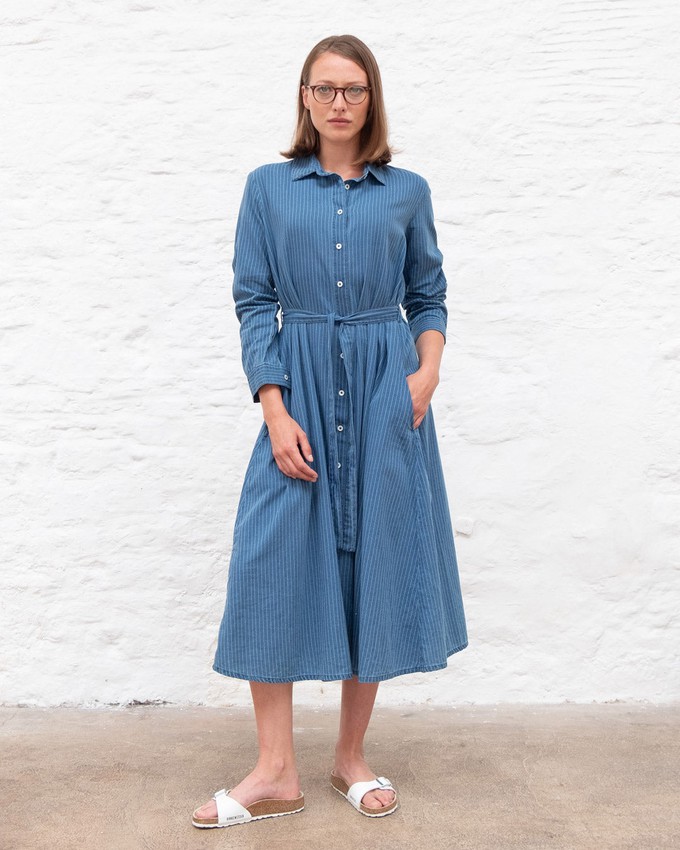 Rita Denim Striped Shirt Dress from BIBICO