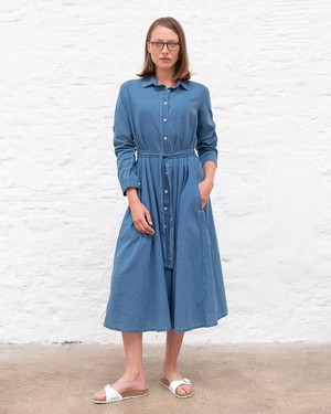 Rita Denim Striped Shirt Dress from BIBICO