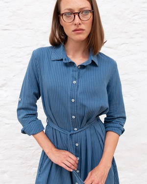 Rita Denim Striped Shirt Dress from BIBICO