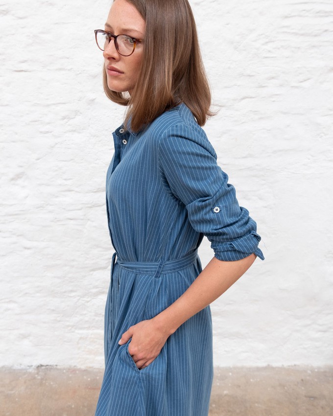 Rita Denim Striped Shirt Dress from BIBICO