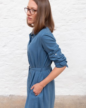 Rita Denim Striped Shirt Dress from BIBICO