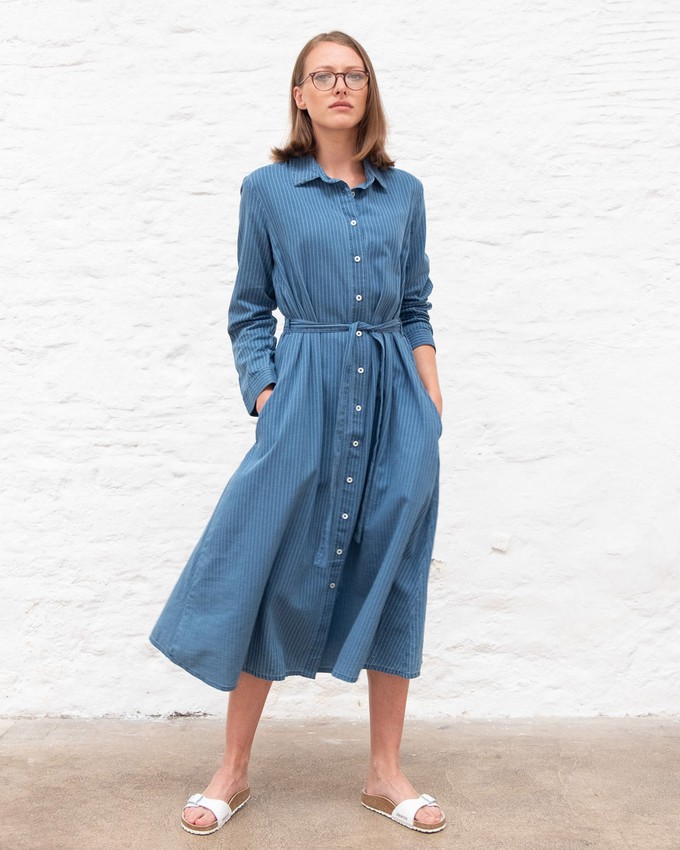 Rita Denim Striped Shirt Dress from BIBICO