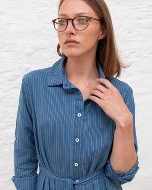 Rita Denim Striped Shirt Dress from BIBICO