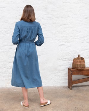 Rita Denim Striped Shirt Dress from BIBICO
