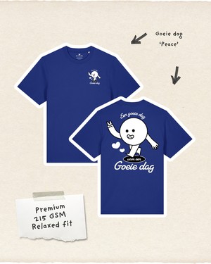 Goeie Dag Peace Premium T-shirt Worker Blue from BLL THE LABEL