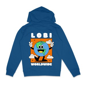 Lobi Worldwide Peace Hoodie Majorelle Blue from BLL THE LABEL