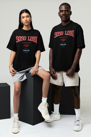 Oversized T-shirt Soso Lobi Varsity Black from BLL THE LABEL