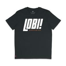 T-shirt Lobi Worldwide Italic Dropzwart via BLL THE LABEL