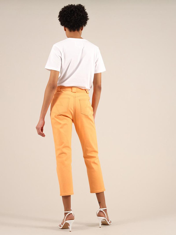 Rogue Crop Leg Jeans, Organic Cotton, in Peach Orange from blondegonerogue