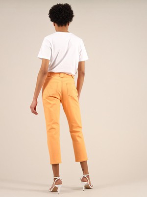Rogue Crop Leg Jeans, Organic Cotton, in Peach Orange from blondegonerogue