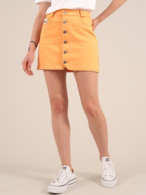 Rogue Mini Skirt, Organic Cotton, in Peach Orange from blondegonerogue