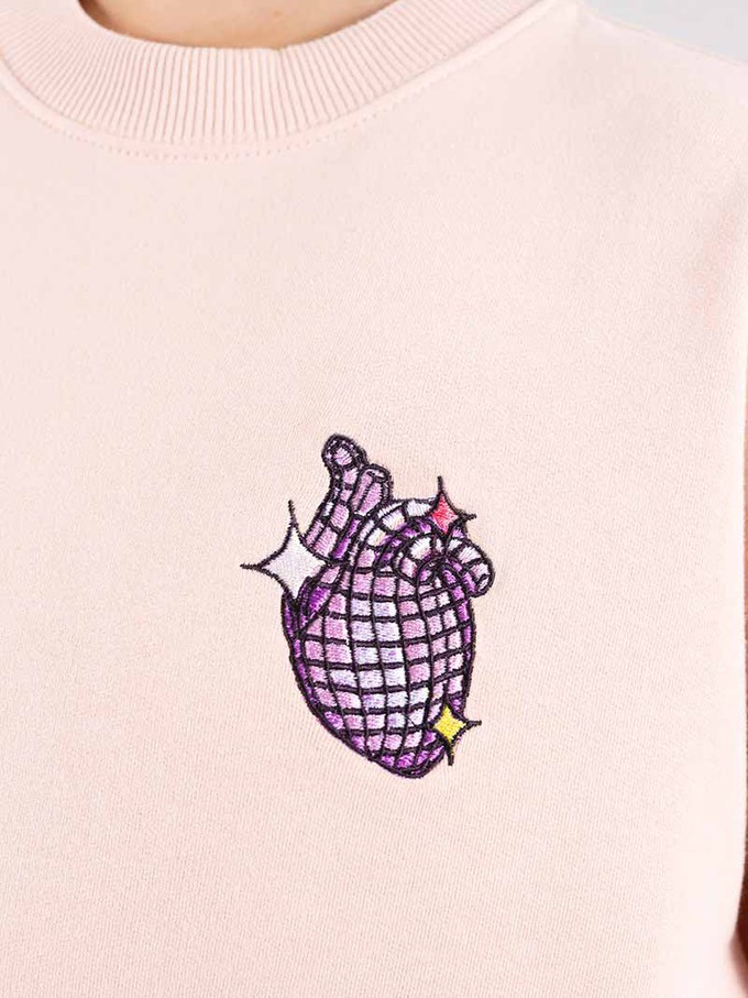 Dazzle Embroidered Sweatshirt, Organic Cotton, in Pink from blondegonerogue