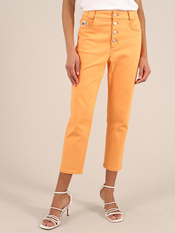 Rogue Crop Leg Jeans, Organic Cotton, in Peach Orange from blondegonerogue