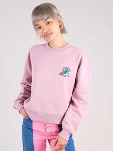 Disco Trip Embroidered Sweatshirt, Organic Cotton, in Ash Pink via blondegonerogue