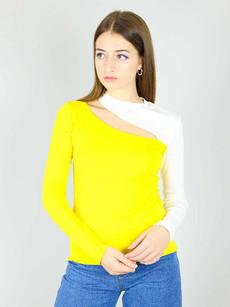 Vanity Slit Top, BCI Cotton, in Yellow & White via blondegonerogue