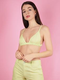 Ocean Drive Elastic Bralette, Upcycled Cotton, in Light Green via blondegonerogue