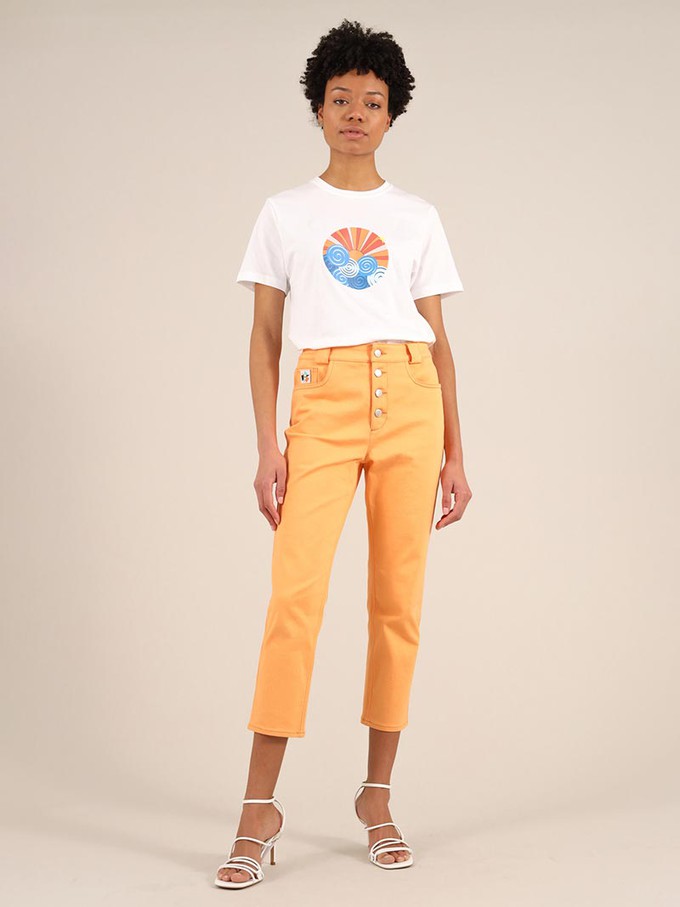 Rogue Crop Leg Jeans, Organic Cotton, in Peach Orange from blondegonerogue