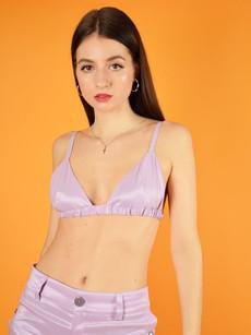 Ocean Drive Elastic Bralette, Upcycled Cotton, in Lilac via blondegonerogue
