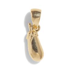THE EGGPLANT PENDANT - Solid 14k yellow gold via Bound Studios
